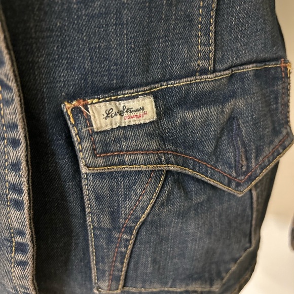 Levi Strauss Denim Blazer with Gold Button Detail SZ S - Picture 2 of 5